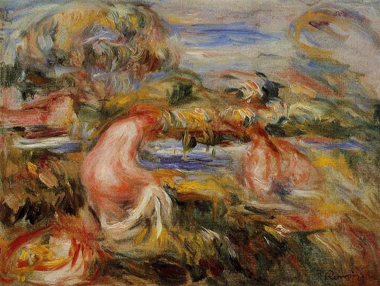 Two Bathers in a Landscape, 1919 - Pierre-Auguste Renoir