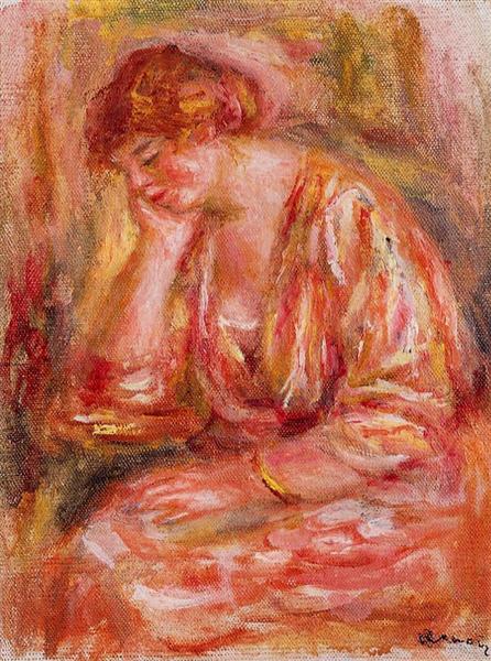 Woman Leaning on Her Elbow, 1918 - Pierre-Auguste Renoir