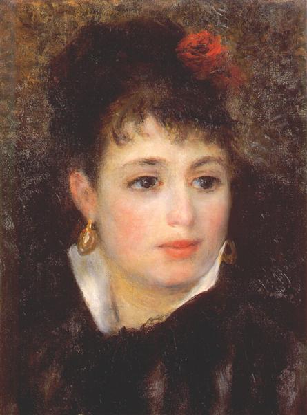 Woman with a rose, 1875 - 1876 - П'єр-Оґюст Ренуар