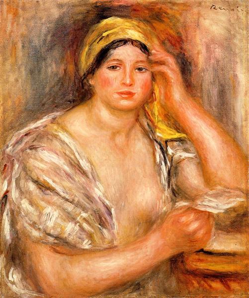 Woman with a Yellow Turban, 1917 - 雷諾瓦