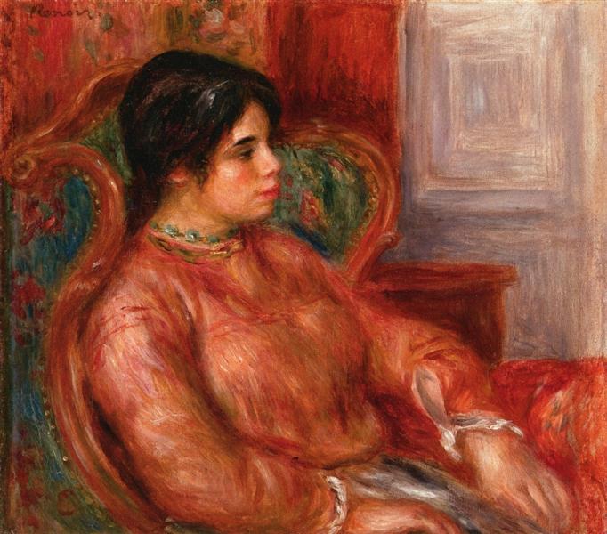Woman with Green Chair, c.1900 - Пьер Огюст Ренуар