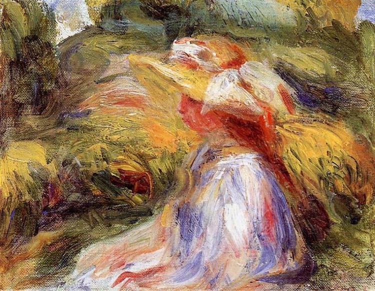 Young Woman in a Hat, c.1918 - Pierre-Auguste Renoir
