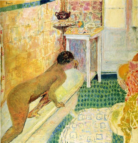 The exit of the bath, c.1930 - Pierre Bonnard
