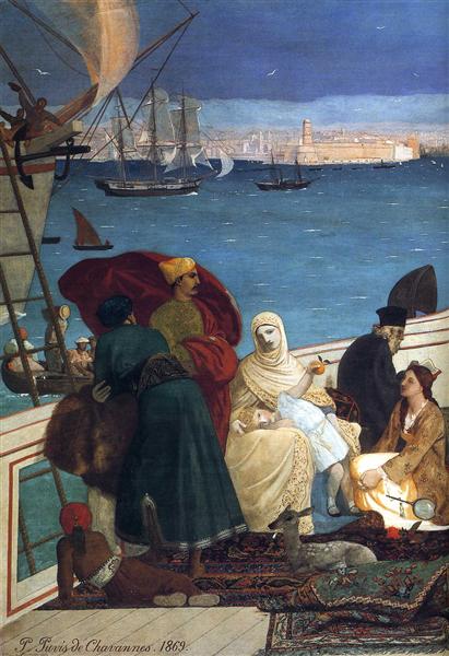 Marseilles, Gate to the Orient (detail), 1869 - Пьер Пюви де Шаванн