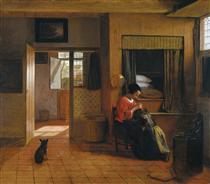 Interior with a Mother delousing her Child - Pieter de Hooch