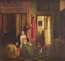 Mother at the cradle - Pieter de Hooch