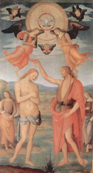 Алтарь Св. Августина - Сцена с крещением Христа, 1506 - 1510 - Пьетро Перуджино