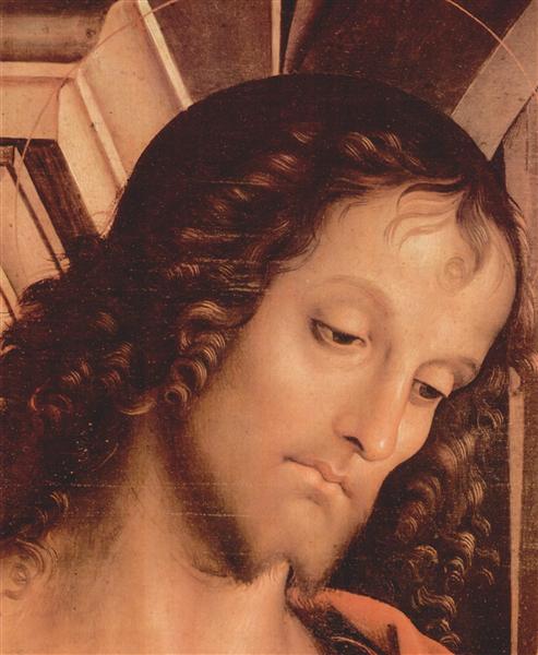Madonna Enthroned with St. John the Tufer and St. Sebastian (detail), 1493 - Pietro Perugino