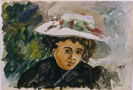 Female portrait (Voronova). Study., 1898 - Pjotr Petrowitsch Kontschalowski
