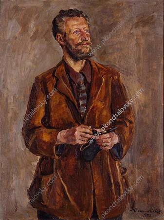Portrait of an art critic Sergei Nikolaevich Troynitskogo, 1943 - Петро Кончаловський