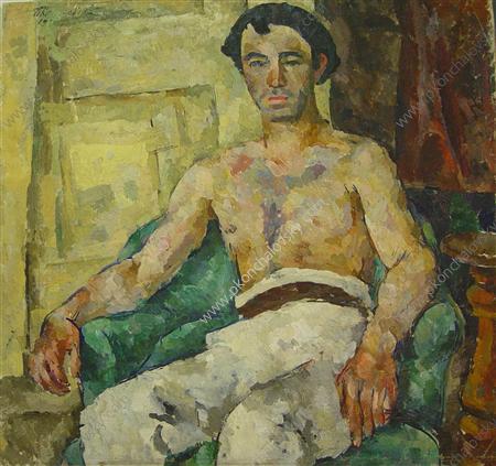 Portrait of artist Leonard Mikhailovich Bunatyan, 1920 - Pyotr Konchalovsky