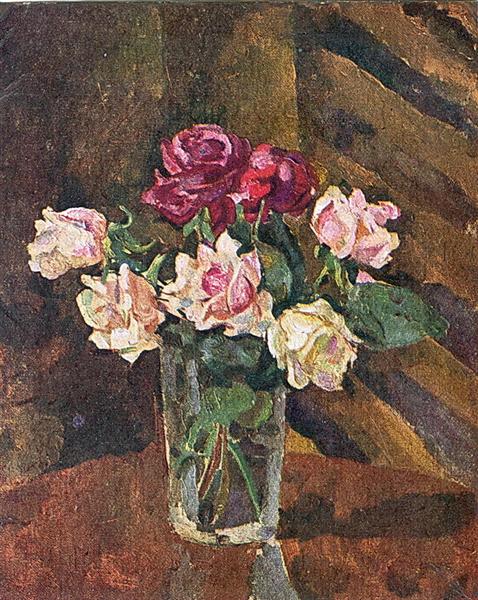 Roses in a glass - Pyotr Konchalovsky
