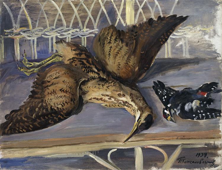 Still Life with Bittern and Woodpecker, 1934 - Pjotr Petrowitsch Kontschalowski
