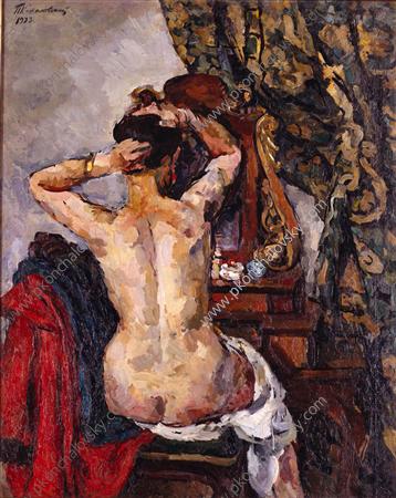 The woman in front of a mirror, 1923 - Pyotr Konchalovsky