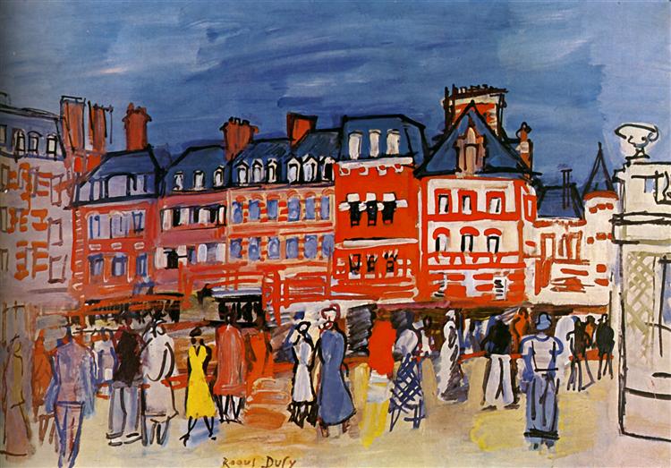 Houses in Trouville, 1933 - Рауль Дюфи