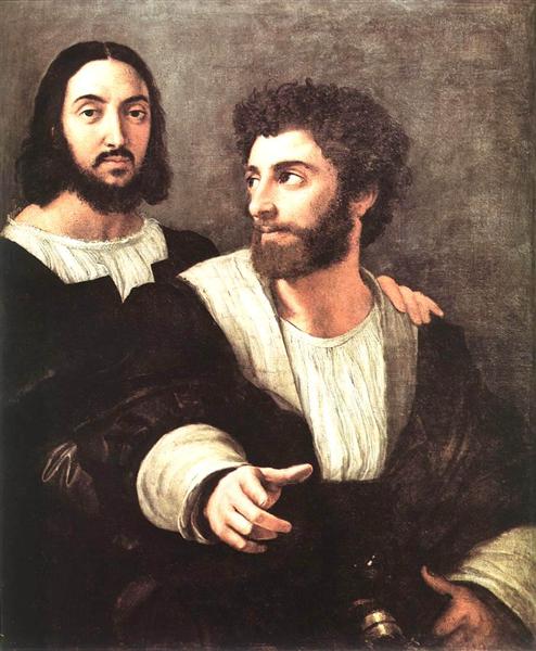 Self Portrait with a Friend, 1518 - Рафаель Санті