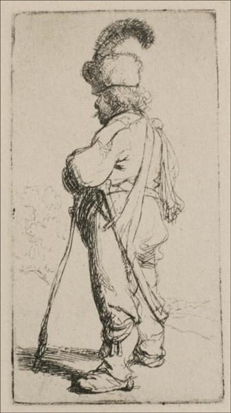 A Polander Turned to the Left, 1632 - Rembrandt van Rijn