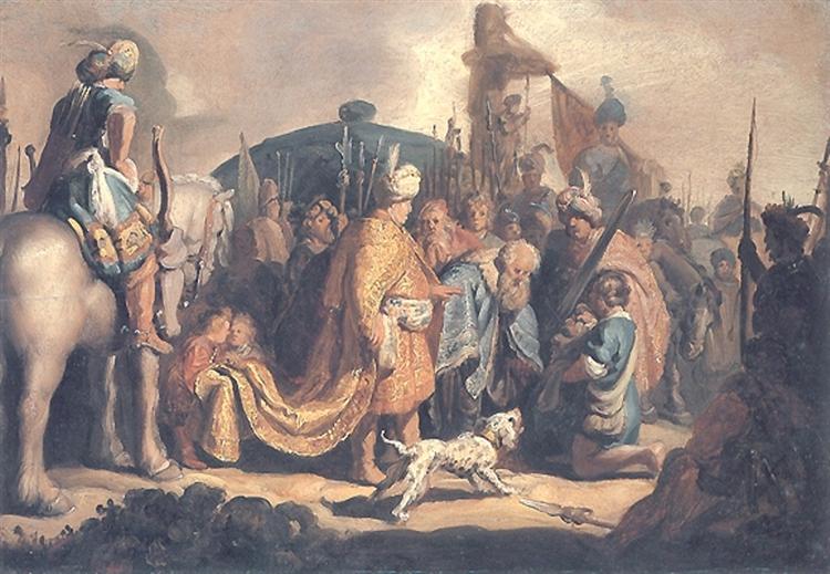 David Offering the Head of Goliath to King Saul, 1627 - Rembrandt van Rijn