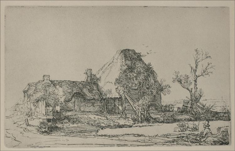 Landscape with a Man Sketching a Scene, 1645 - Rembrandt van Rijn
