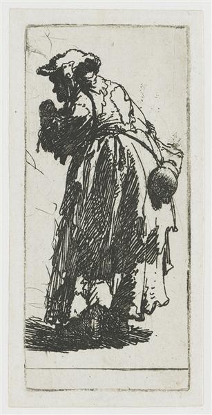 Old beggar woman with a gourd, 1629 - Rembrandt van Rijn