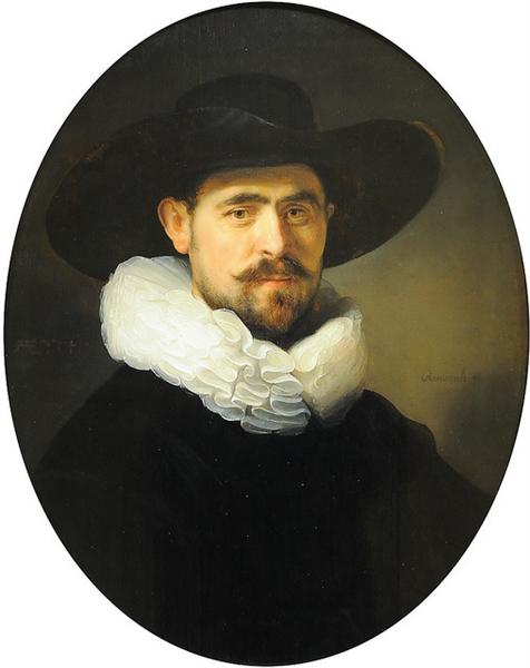 Portrait of a Bearded Man in a Wide Brimmed Hat, 1633 - Рембрандт