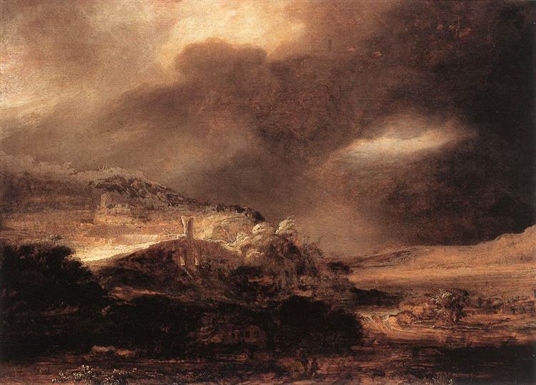Stormy Landscape, 1638 - Рембрандт