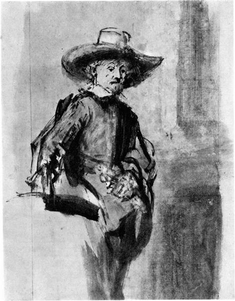 Study for one of the syndics of the Cloth Guild, 1662 - Rembrandt van Rijn