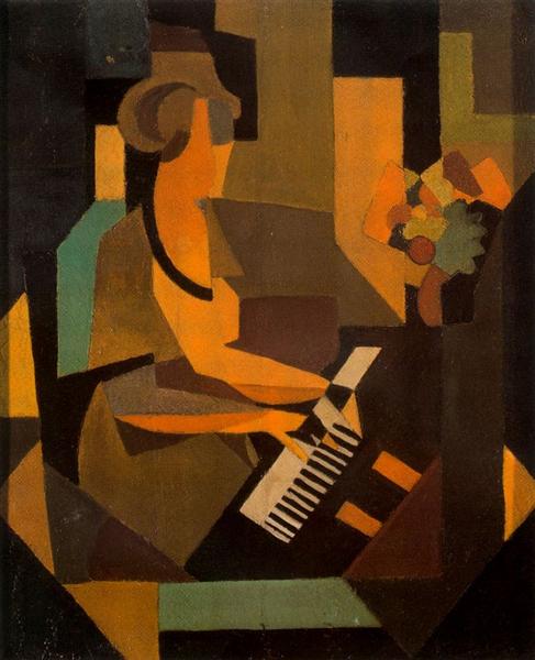 Georgette at the Piano, 1923 - Rene Magritte