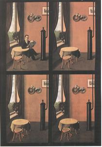 Man reading a newspaper - René Magritte