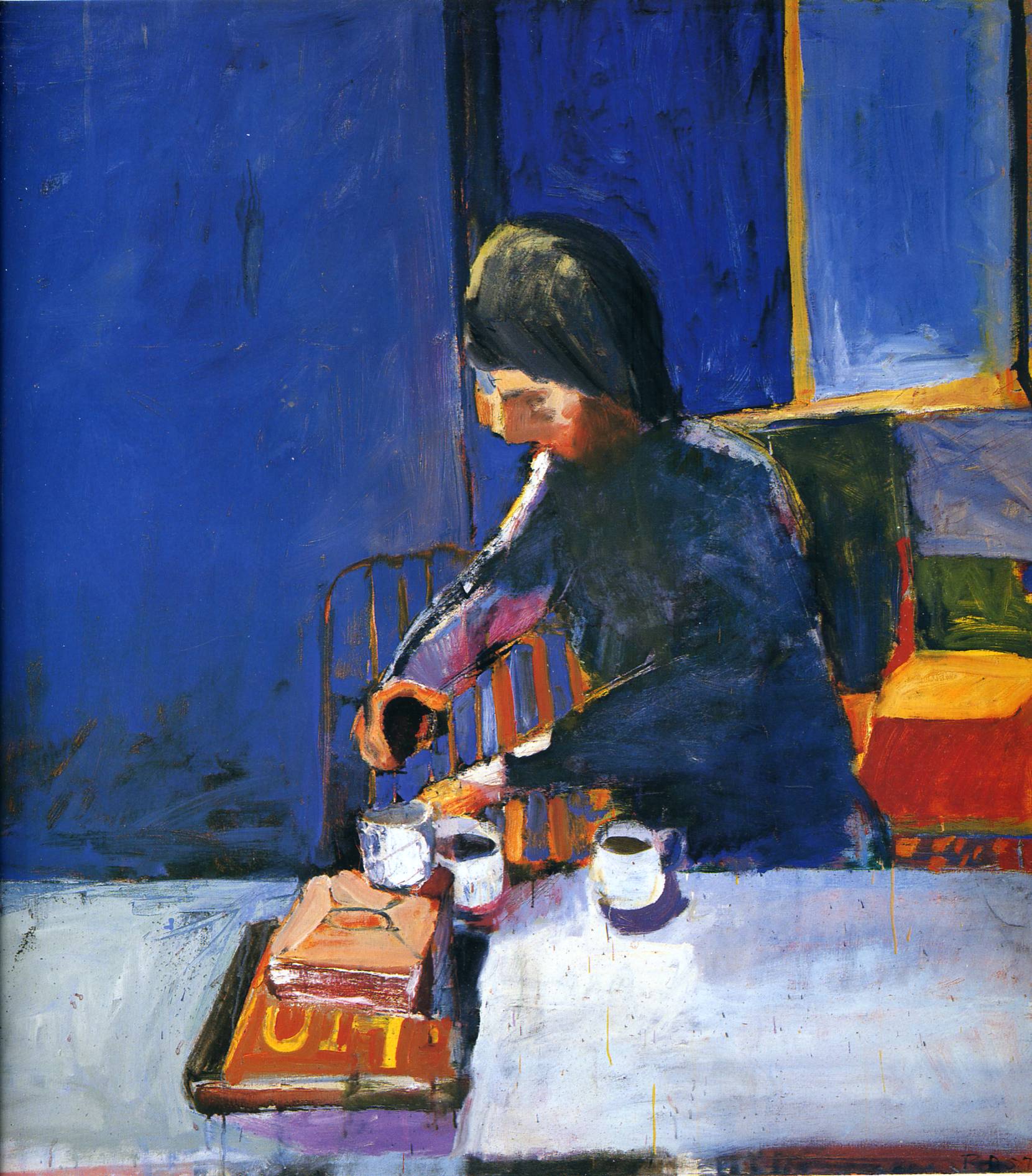 Girl and Three Coffee Cups - Richard Diebenkorn - WikiArt.org