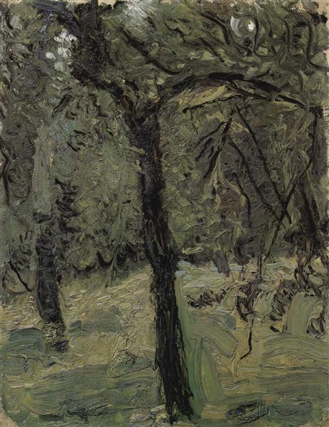 Sunny meadow with fruit trees, c.1908 - Рихард Герстль