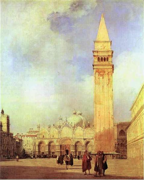 Piazza San Marco, Venice, 1827 - Ричард Паркс Бонингтон
