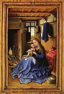 Virgin and Child in an Interior - Robert Campin