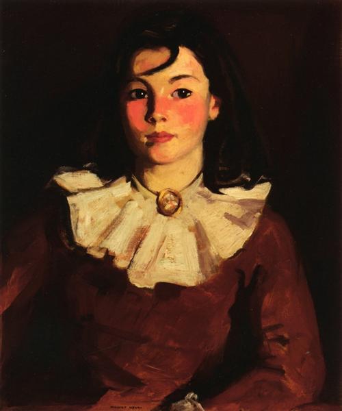 Portrait of Cara in a Red Dress - Robert Henri