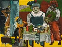 The Family (Around the Dining Table) - Romare Bearden
