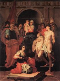 Madonna Enthroned and Ten Saints - Rosso Fiorentino