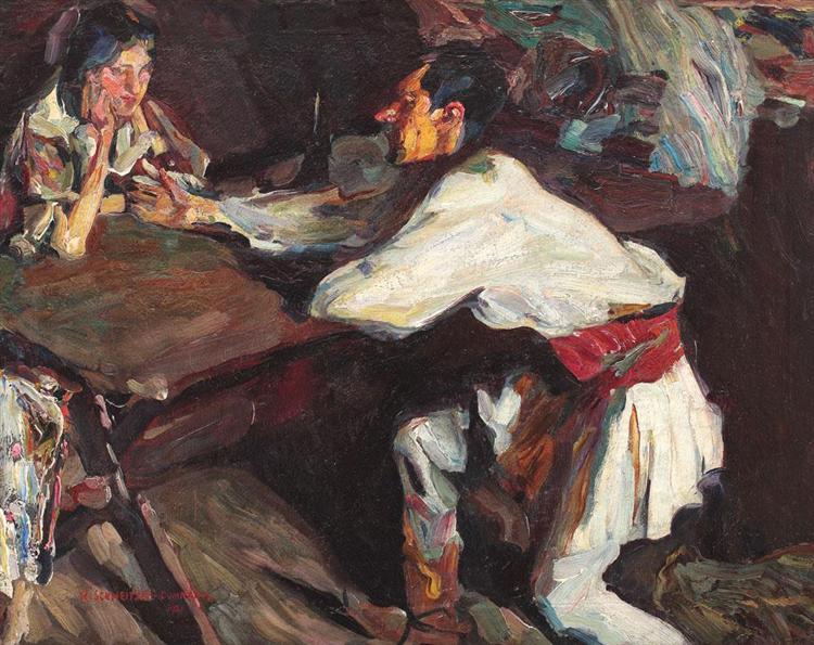 At the Fortune Teller, 1921 - Рудольф Швейцер-Кумпана