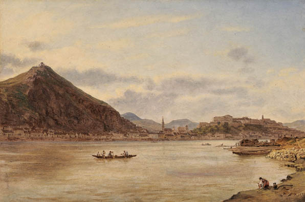 View from Buda Ferencáros, 1843 - Рудольф фон Альт