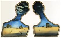 A Couple with Their Heads Full of Clouds - Salvador Dalí