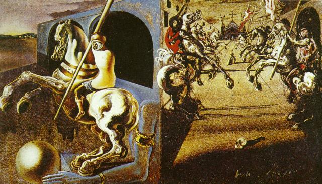Equestrian Parade (possibly Set Design for 'Romeo and Juliet'), 1942 - Salvador Dalí