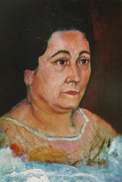 Portrait of the Artist's Mother, Dofia Felipa Dome Domenech De, Dali, 1920 - Сальвадор Дали