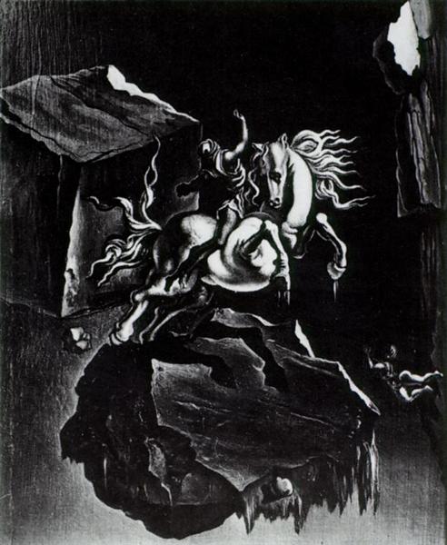 Rock and Infuriated Horse Sleeping Under the Sea, 1947 - Сальвадор Далі