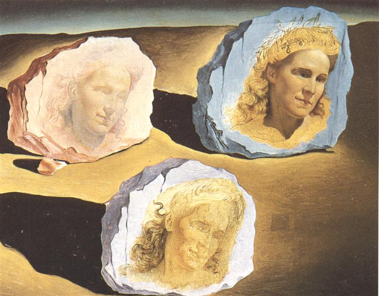 Three Apparitions of the Visage of Gala, 1945 - Salvador Dali