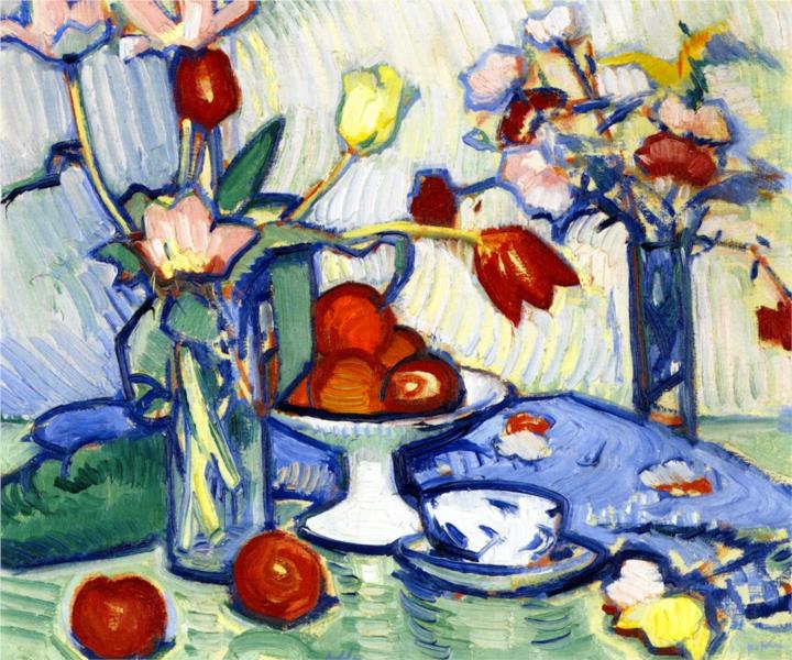 Tulips and Fruit, 1912 - Семюел Пепло