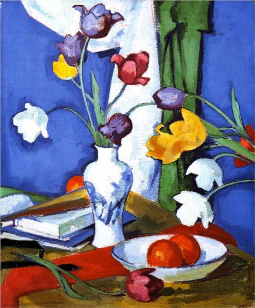 Tulips and Fruit, 1919 - Samuel Peploe