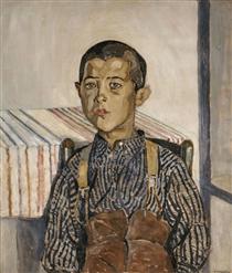 Boy wearing suspenders - Спірос Папалукас