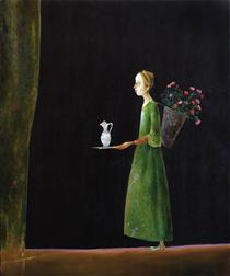 Girl With Flowers - Stefan Caltia