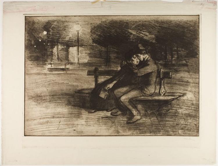 Amoureux Sur Un Banc, 1902 - Théophile-Alexandre Steinlen