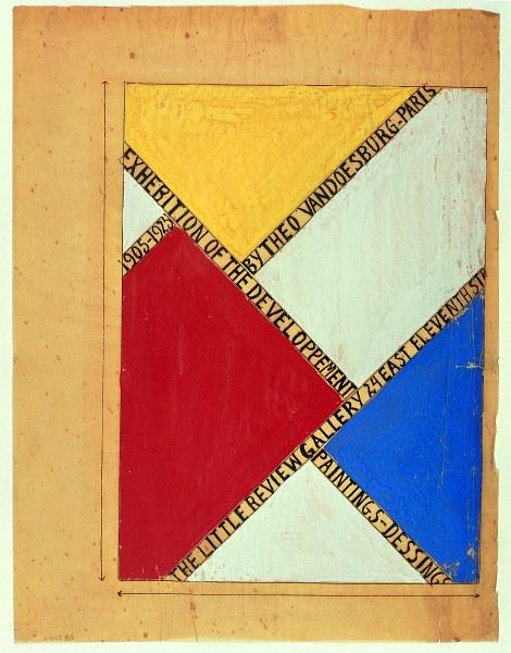 Design for a poster for an exhibition at The Little Review Gallery, New York, 1925 - Theo van Doesburg