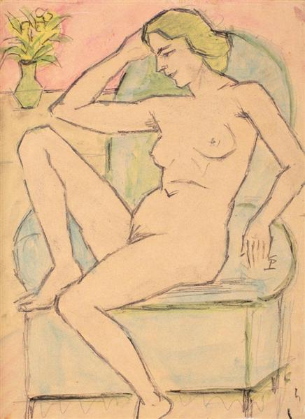 Nude in Green Chair - Theodor Pallady